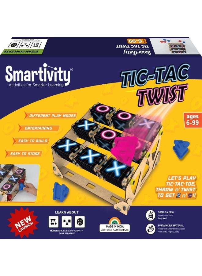 سمارتيفيتي لعبة سمارتيفيتي تيك تاك تويست التعليمية للأطفال من 6 إلى 12 عامًا، هدية عيد ميلاد للأولاد والبنات من عمر 6 إلى 12 عامًا، لعبة أنشطة علمية وتعليمية، صنع في الهند - Image 1